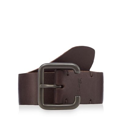 Mantaray Brown leather pin buckle belt
